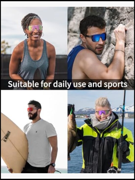Polarized Sports Sunglasses UV400 Protection Cycling Running Baseball Unisex main image 3
